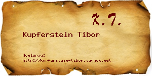 Kupferstein Tibor névjegykártya